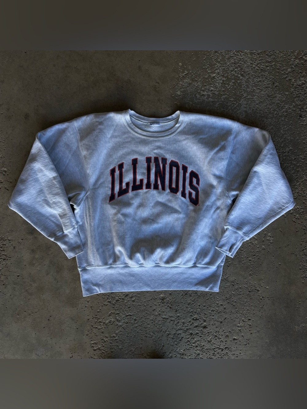 Vintage Illinois Fighting Illini Grey Champion Reverse Weave Sweatshirt USA 90s